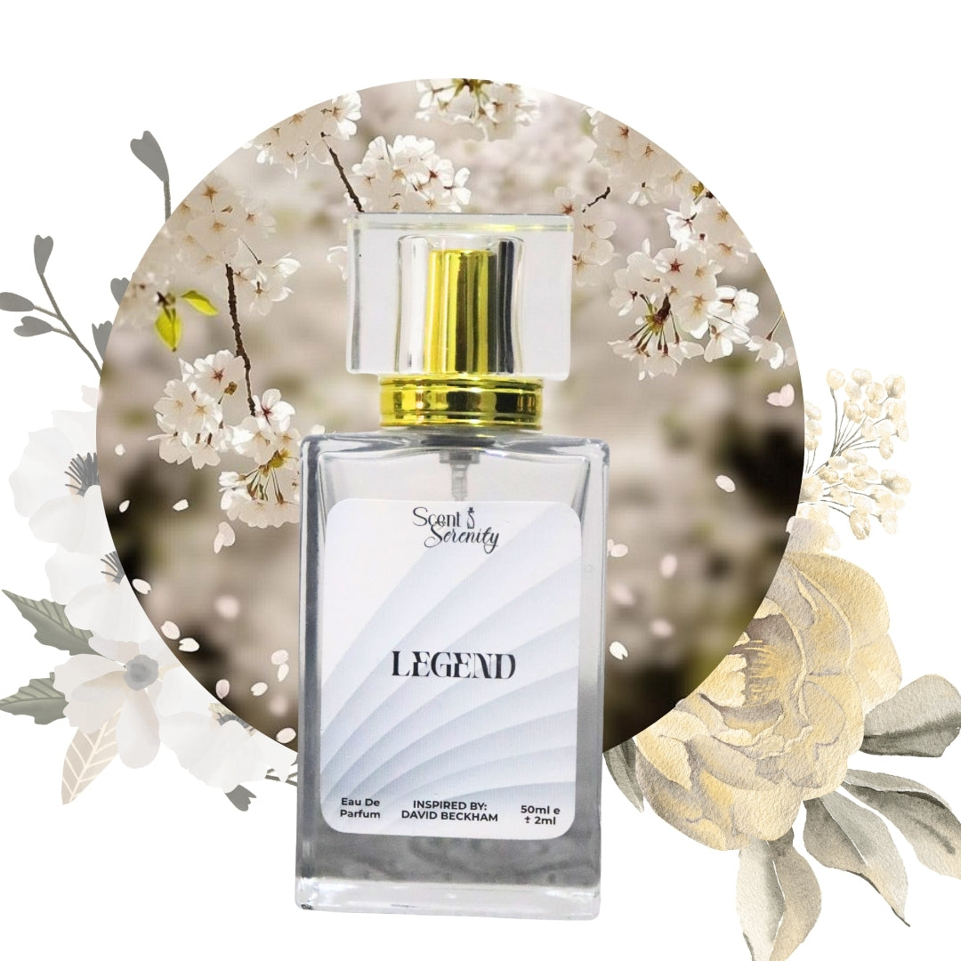 Scents N Serenity / Scent N Serenity-Perfume bottle labeled 'Legend' with floral background